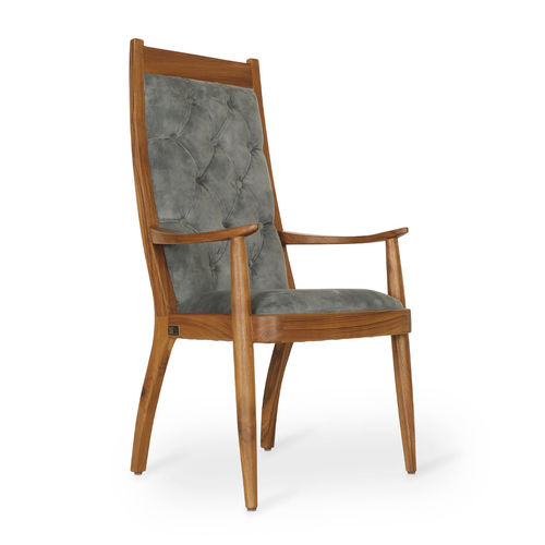 Cadeira de sala de jantar contemporânea - PRANSHU - ALANKARAM - para ambiente interno / em tecido / com base em madeira