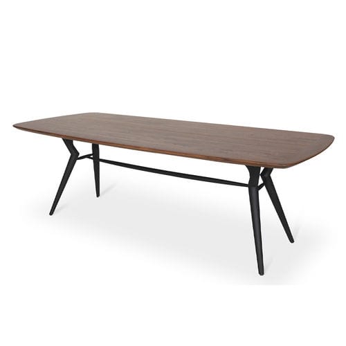 Mesa de jantar contemporânea - FUSI - ALANKARAM - em teca / com base em teca / retangular