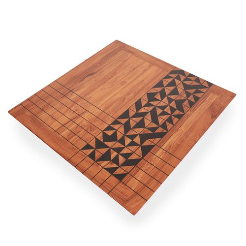 Mesa de jantar contemporânea - DOLGU - ALANKARAM - em teca / com base em teca / quadrada