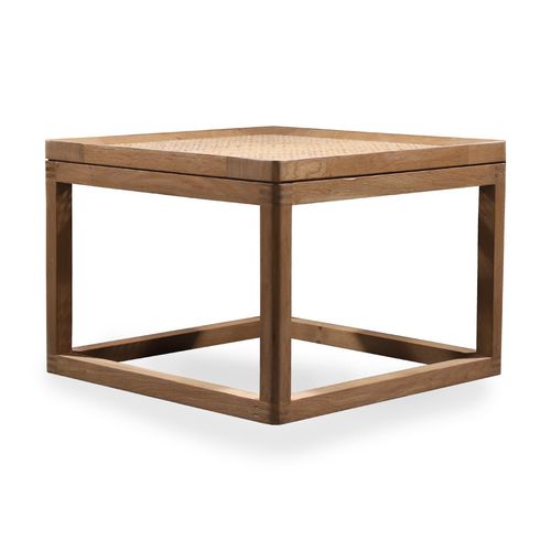 Mesa lateral contemporânea - DOBOL - ALANKARAM - em teca / em carvalho natural / em ratã