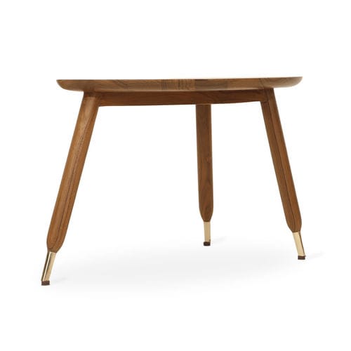 Mesa lateral contemporânea - KRIDLO - ALANKARAM - em teca / em madeira / em latão