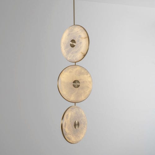 Lustre contemporâneo - BERAN DROP  - BERT FRANK - em latão / em alabastro / para 3 lâmpadas