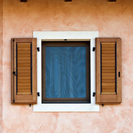 Veneziana de abrir - DARK : FIXED CLOSED SLAT - Molaro - em madeira / para janela