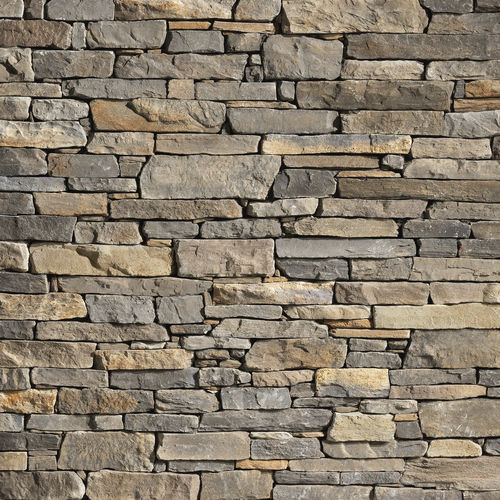 Revestimento de parede em pedra reconstituída - Ledge stone profile - Geopietra - para ambiente interno / para área externa / colado