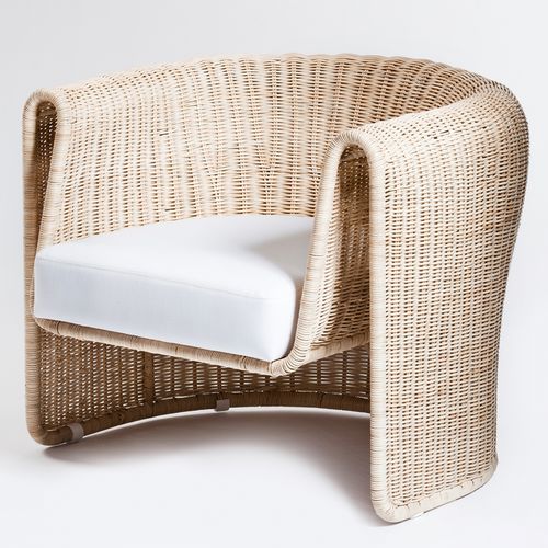 Poltrona contemporânea - SLUMP - EGG DESIGNS - em linho / de vime / com almofada removível
