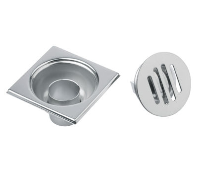 Caixa sifonada em aço inoxidável - 402/40 - Ferplast Srl - para box de banheiro / com grelha / quadrada