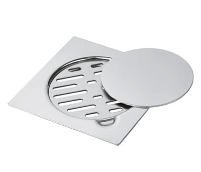 Caixa sifonada em aço inoxidável - 154 - Ferplast Srl - para box de banheiro / com grelha / quadrada