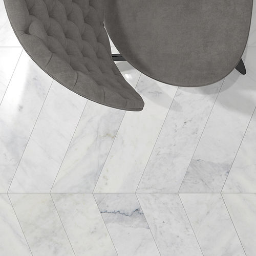 Placas de revestimento em mármore - MUGLA CHEVRON : 64 - Ionic Stone - polida / para ambiente interno / de piso