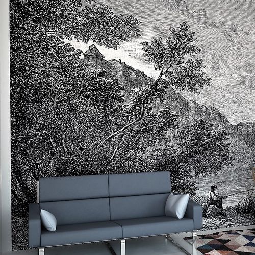 Papel de parede de design original - LIVERDUN 1869 - HD WALLS - em tecido não tecido / obra de arte da pintura / padrão com esboço