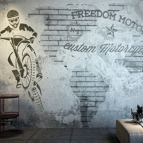 Papel de parede contemporâneo - PEDAL TO THE MEDAL - HD WALLS - vinílico / de cor lisa / efeito de tijolo