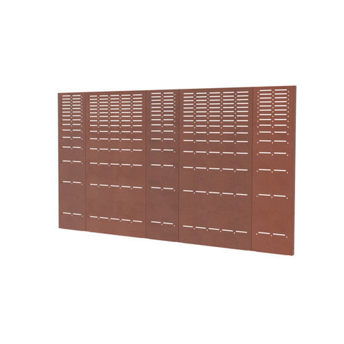 Cerca de ocultação em painéis - PRIVACY - Richard Brink GmbH & Co KG - em aço Corten / efeito de madeira / sustentável