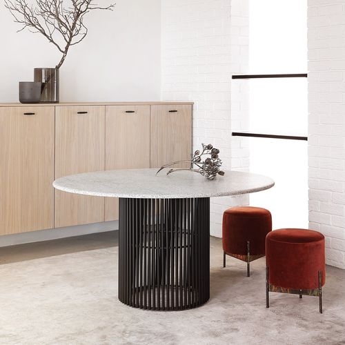 Mesa de jantar contemporânea - ASH - Studio 19 - em carvalho / em mármore / em granito