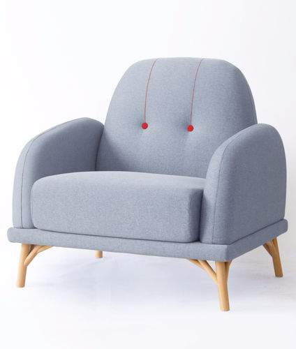Poltrona contemporânea - NIFTY  - Ziinlife - em tecido / cinza / azul