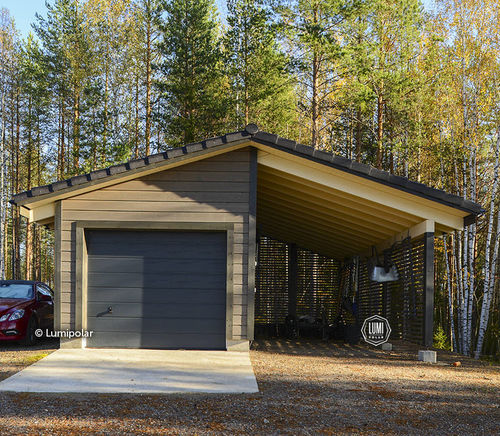 Construção pré-fabricada - HANKO 27 - Lumi Polar - em madeira laminada colada / com estrutura de madeira / para garagem