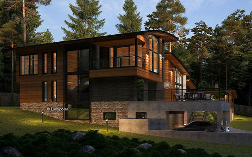 Casa modelo - OPAL 385 - Lumi Polar - ecológica / com economia de energia / contemporânea