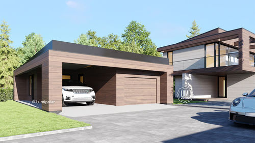 Casa modelo - MÄNTYLÄ 347 - Lumi Polar - moderna / com varanda / de 2 andares