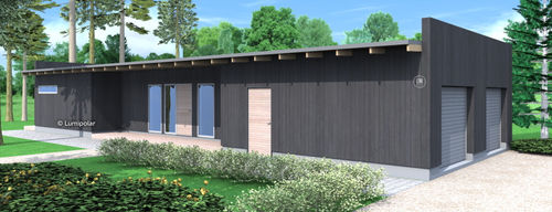 Construção modular - CASCADE 151 - Lumi Polar - em madeira / para garagem