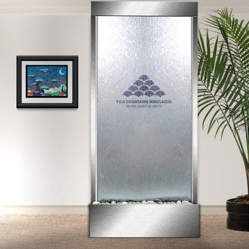 Painel borbulhador em vidro - WC - FUJI FOUNTAINS NIKOLAIDIS - autoportante / aço inoxidável