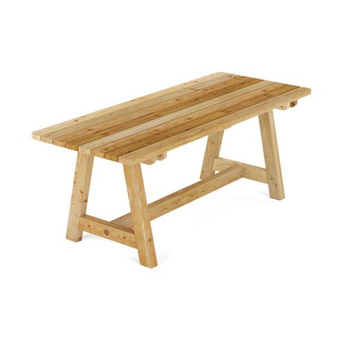 Mesa contemporânea - SIRMIONE - Pircher - em lariço / com base em madeira / retangular