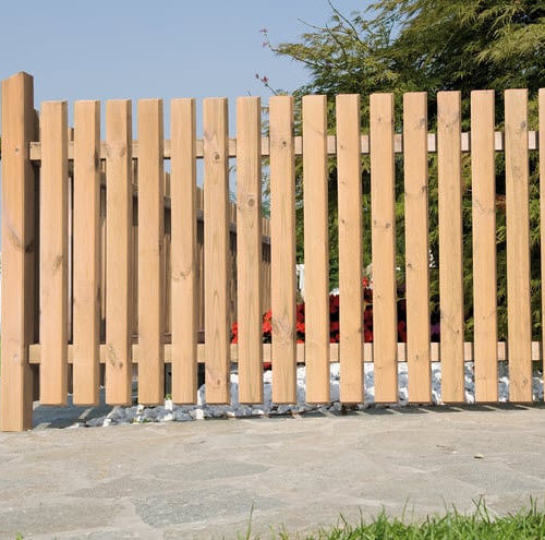 Cerca com barras - MERANO  - Pircher - para jardim / em lariço / contemporânea