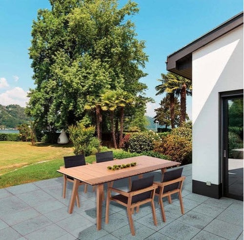 Mesa contemporânea - LIDO - Pircher - em madeira de eucalipto / com base em madeira de eucalipto / retangular