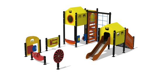 Estrutura lúdica para parque infantil - duki - Mertoglu - para edifício de uso público / em PEAD / metálica