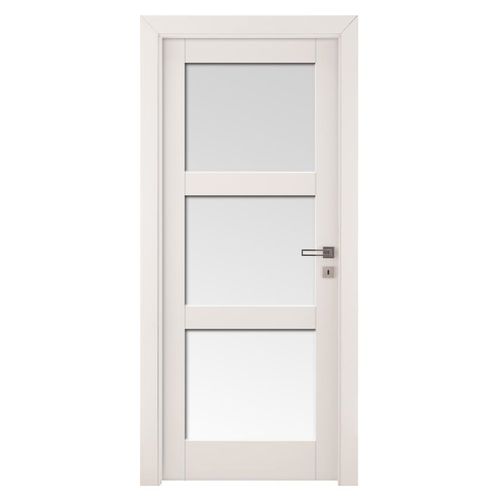 Porta interna - FOILED BIANCO SATI - Invado Sp. z o.o. - em MDF / de abrir / com vidro