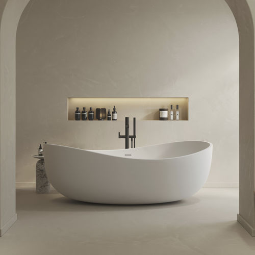 Banheira oval - OCEAN - Riluxa - freestanding / para residência / em Solid Surface