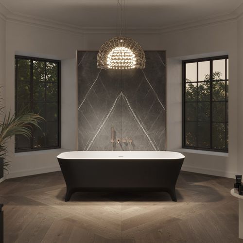 Banheira freestanding - MIRAM - Riluxa - para residência / em Solid Surface / contemporânea