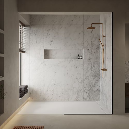 Piso de box retangular - SAGITTA - Riluxa - de sobrepor / elevado / em Corian®