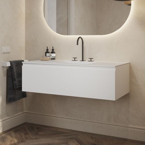Gabinete de banheiro de parede - GAIA CLASSIC 1 - Riluxa - em MDF / em Corian® / contemporâneo