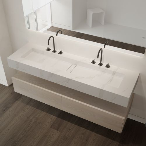Cuba suspensa - REFLECTION - Riluxa - em Silestone® / retangular / sem furos