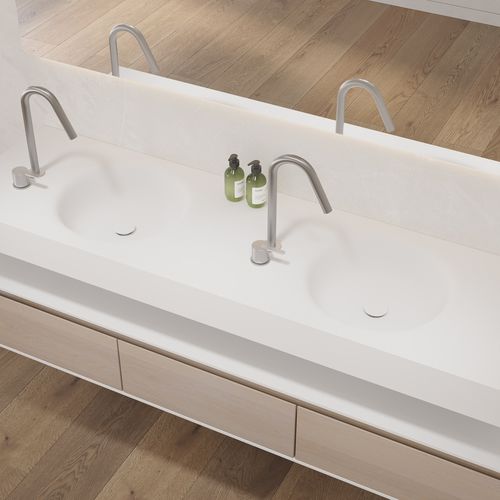 Cuba suspensa - RIGEL SLIM - Riluxa - em Corian® / com tampo / por medida
