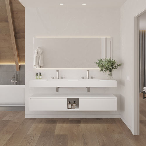 Cuba suspensa - PEGASUS SLIM - Riluxa - em Corian® / com tampo / por medida