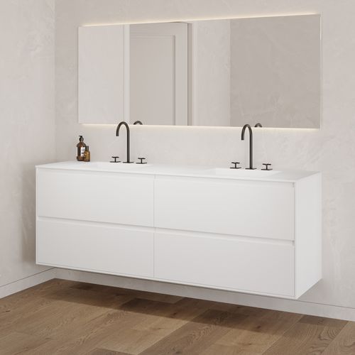 Gabinete de banheiro de parede - GAIA CLASSIC 4D - Riluxa - em MDF / em Corian® / contemporâneo