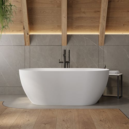 Banheira oval - ARA - Riluxa - freestanding / para residência / em Corian®