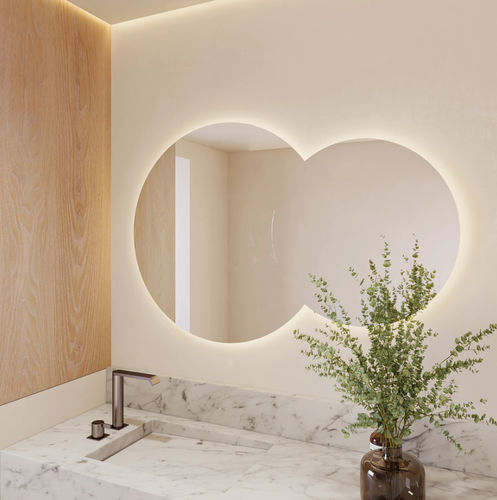 Espelho para banheiro de parede - ECLIPSE - Riluxa - contract / para hotel / para spa