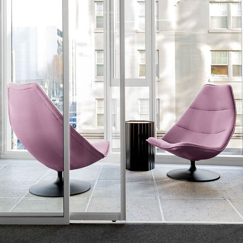 Poltrona contemporânea - F500 SERIES - STUDIO TK - em tecido / com encosto alto / preta
