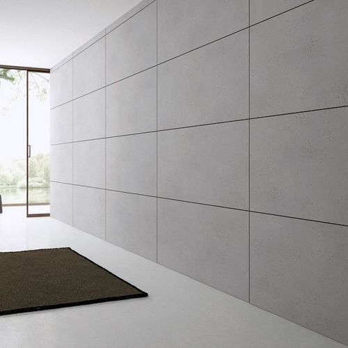 Painel decorativo de parede - BRAVO PB 00 B - vhct - ignífugo / em concreto / liso