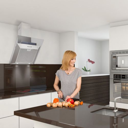 Coifa de parede - LA-70-DLINE - Luxair Cooker Hoods Kitchen Extractors - com iluminação embutida