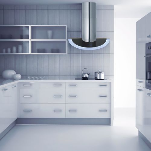Coifa de parede - LA-90-MARS - Luxair Cooker Hoods Kitchen Extractors - com iluminação embutida / de design original / preta