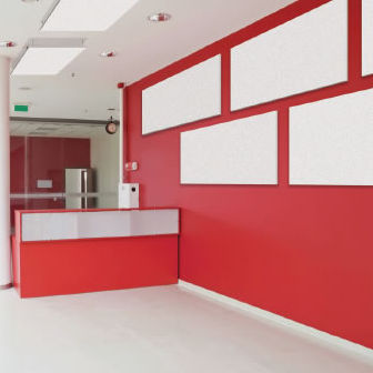 Painel acústico para teto - SERENITY QUIET - Moving Designs Ltd - para parede / em tecido / retangular