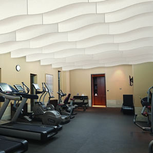 Baffle acústico de resina - SERENITY - Moving Designs Ltd - em melamina / suspenso / retangular