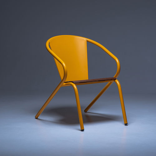 Poltrona contemporânea - BICAlounge CLASSIC - BICA chair - em madeira / em aço inoxidável / amarela