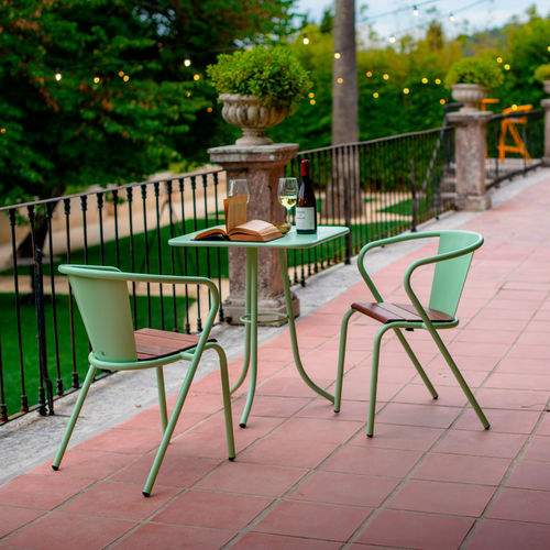 Mesa contemporânea - BICAtable 3 CLASSIC - BICA chair - em aço revestido a pó / com base em aço / redonda