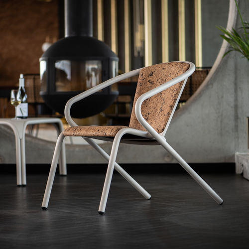 Poltrona contemporânea - BICAlounge & BICAtable Trio - BICA chair - em cortiça / em aço / estofada