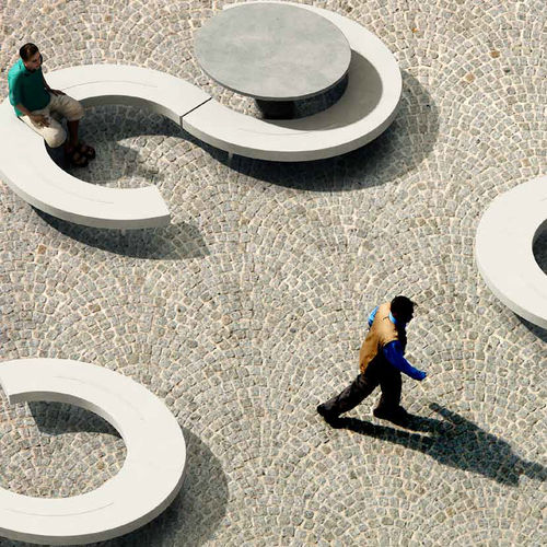 Banco para espaço público contemporâneo - LUCKY - PREFAC MYWAY - em concreto / modular