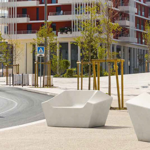 Cadeira contemporânea - CUTTING - PREFAC MYWAY - para ambiente externo / em concreto / para edifício de uso público