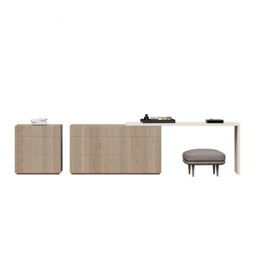 Mesa secretária de piso - PLINTO  - EMEDE - contemporânea / em madeira / reta