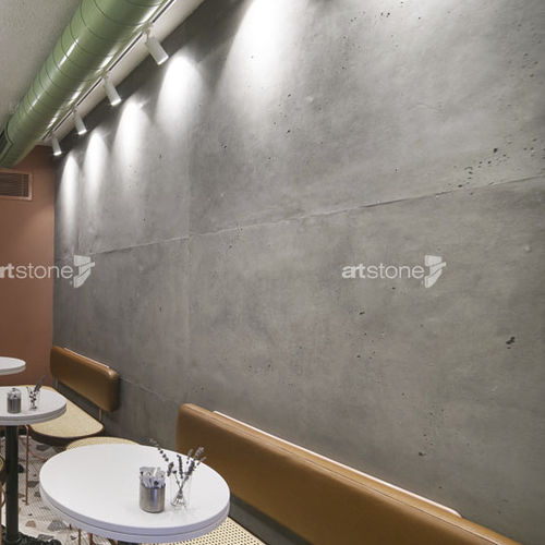 Placa de revestimento aparente em concreto - C-WALL - Artstone - para ambiente interno / estruturada / cinza
